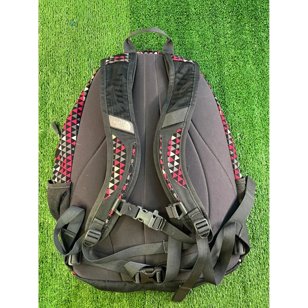 The North Face Jester Backpack Pink Black Geometric Triangle Print Daypack